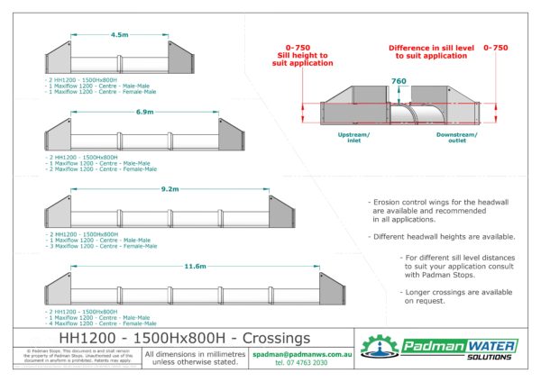 HH1200 1500Hx800H crossings PWS