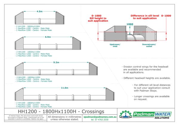 HH1200 1800Hx1100H crossings PWS